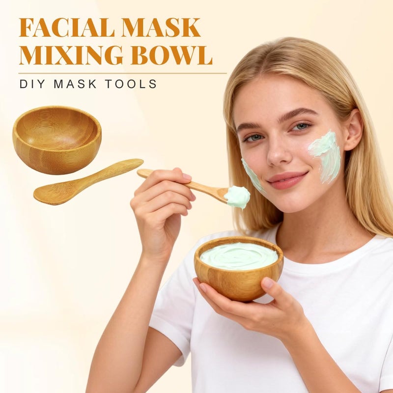 ericotry Eco Bamboo Mixing Bowl - Cute Miuni Small Facial Skin Care Mixing Bowl DIY Homemade Mini Cosmetic Tool Sets - Image 5